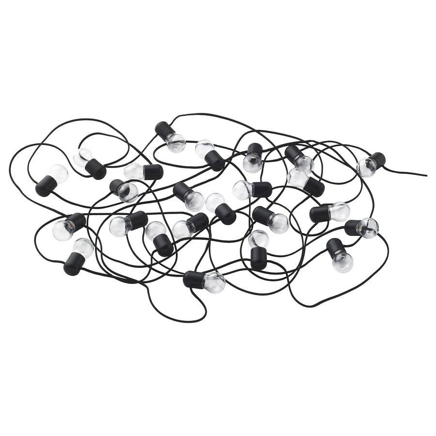 BLÖTSNÖ LED lighting chain with 24 lights, indoor black IKEA
