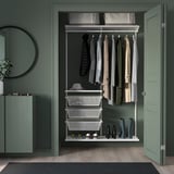 BOAXEL Wardrobe combination, white, 125x40x201 cm