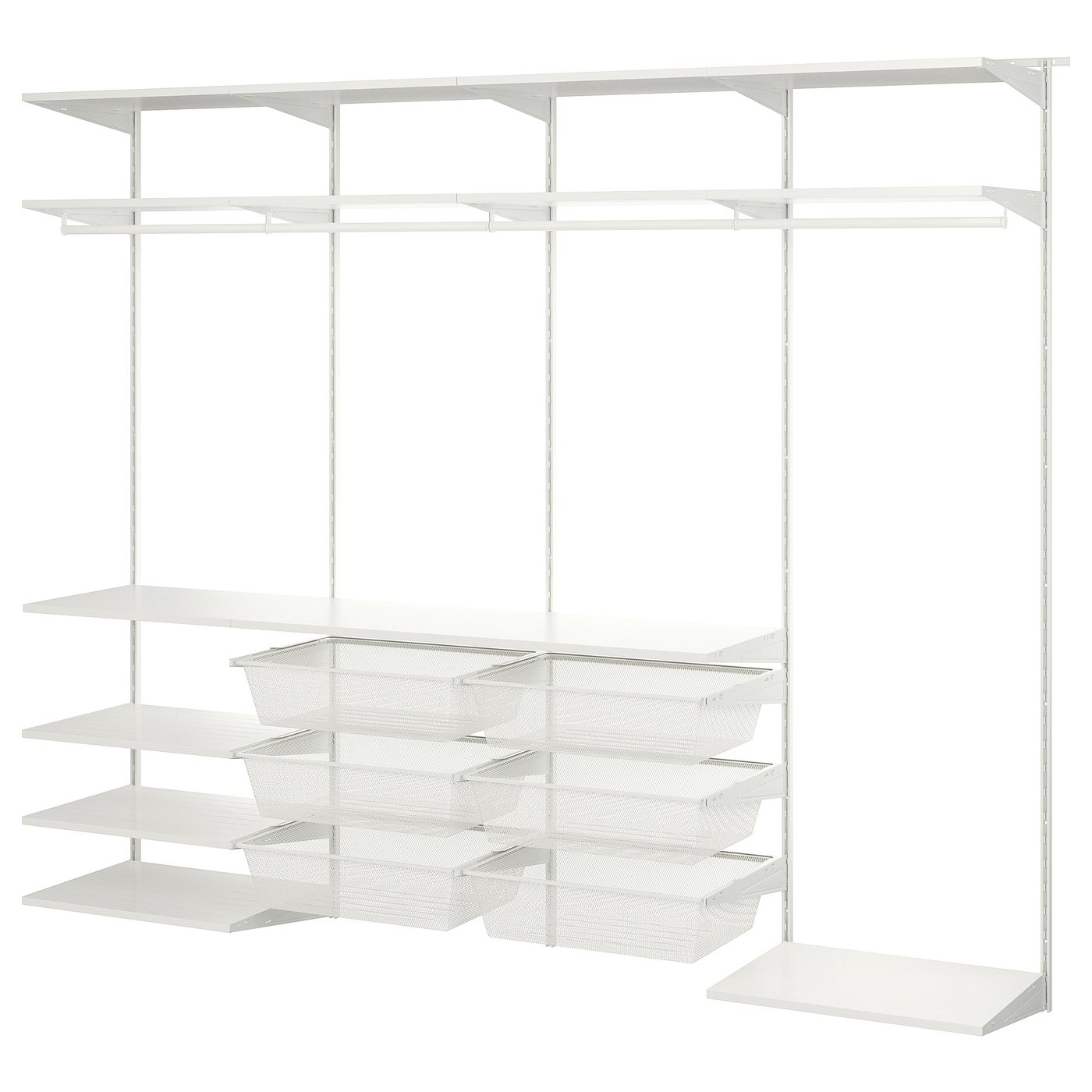BOAXEL Wardrobe combination - white 245x40x201 cm