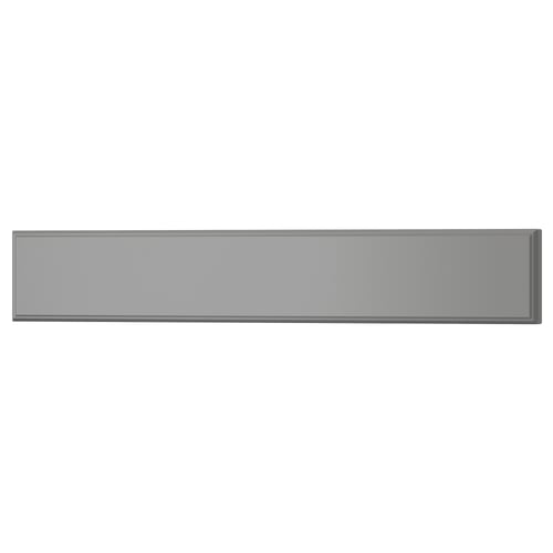 Grey BODBYN cabinet front, rectangular with bevelled panel, smooth lacquered finish.