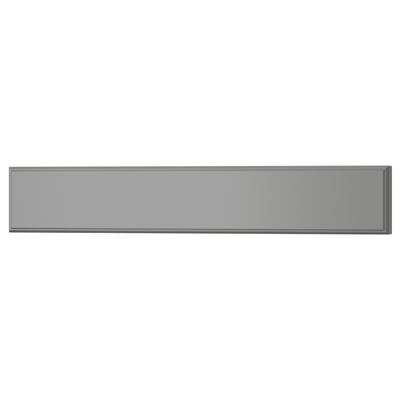 Grey BODBYN cabinet front, rectangular with bevelled panel, smooth lacquered finish.