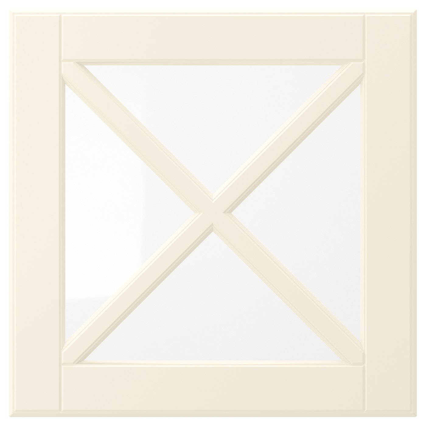 BODBYN Glass door with crossbar - off-white 40x40 cm