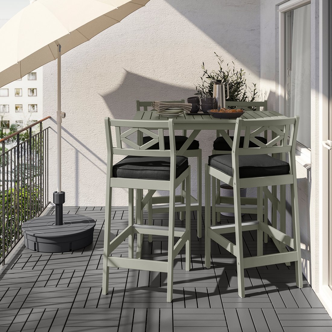 BONDHOLMEN Bar table, outdoor, grey, 116x72 cm IKEA