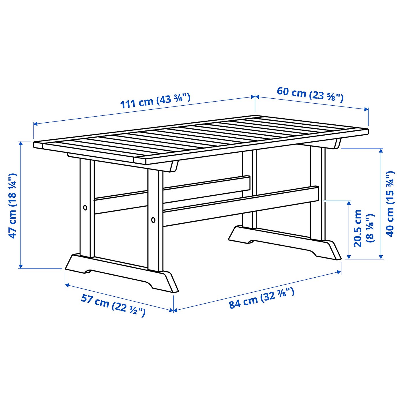 Bondholmen Coffee Table Outdoor Grey Stained 111x60 Cm Ikea