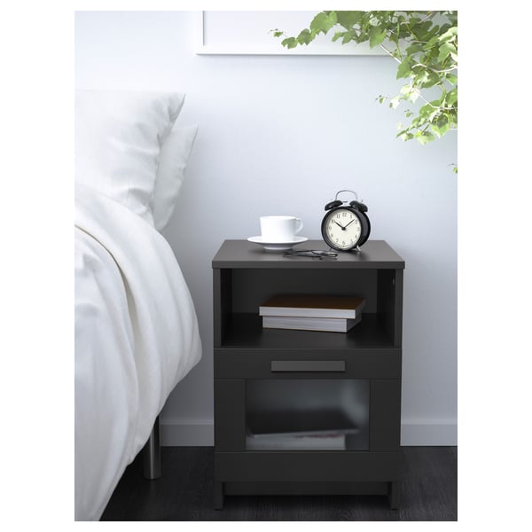 BRIMNES Bedside table, black, 39x41 cm IKEA