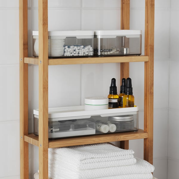 BROGRUND Box, set of 3, transparent grey/white