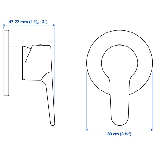 Illustration with measurements for the product: BROGRUND.