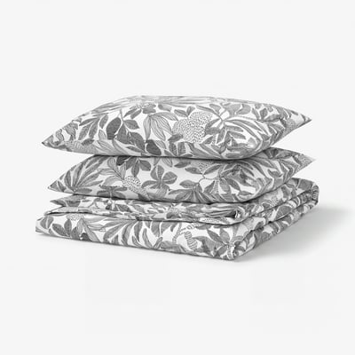 BROKDRACENA Duvet cover and 2 pillowcases, white/black, 200x200/50x80 cm
