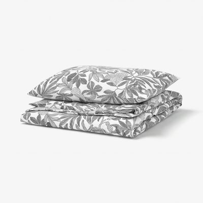 BROKDRACENA Duvet cover and pillowcase, white/black, 150x200/50x80 cm