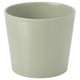 Green ceramic cylinder with vertical stripes