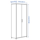 BROR Cabinet with doors, black, 85x40x191 cm