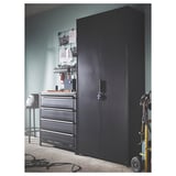 BROR Cabinet with doors, black, 85x40x191 cm