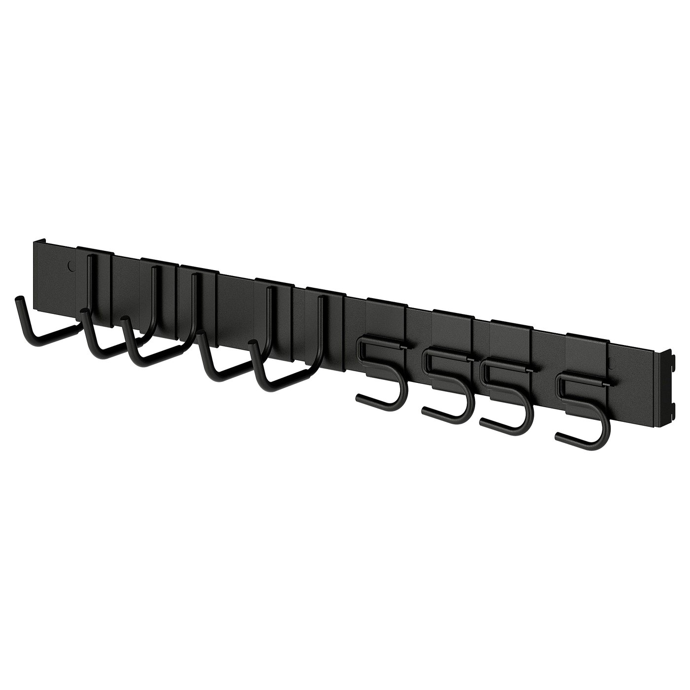 BROR Rail with hooks - black