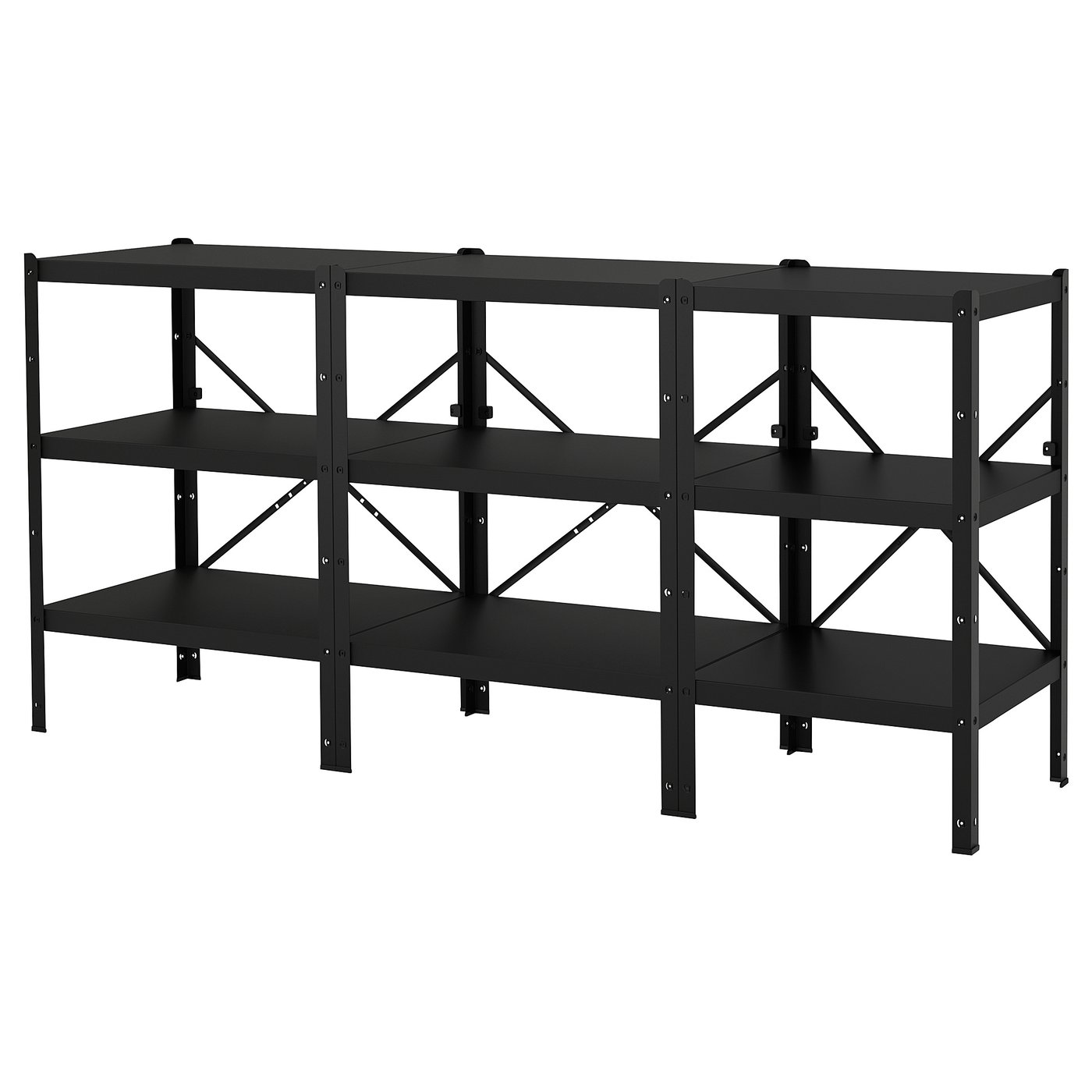 BROR Shelving unit - black 234x55x110 cm