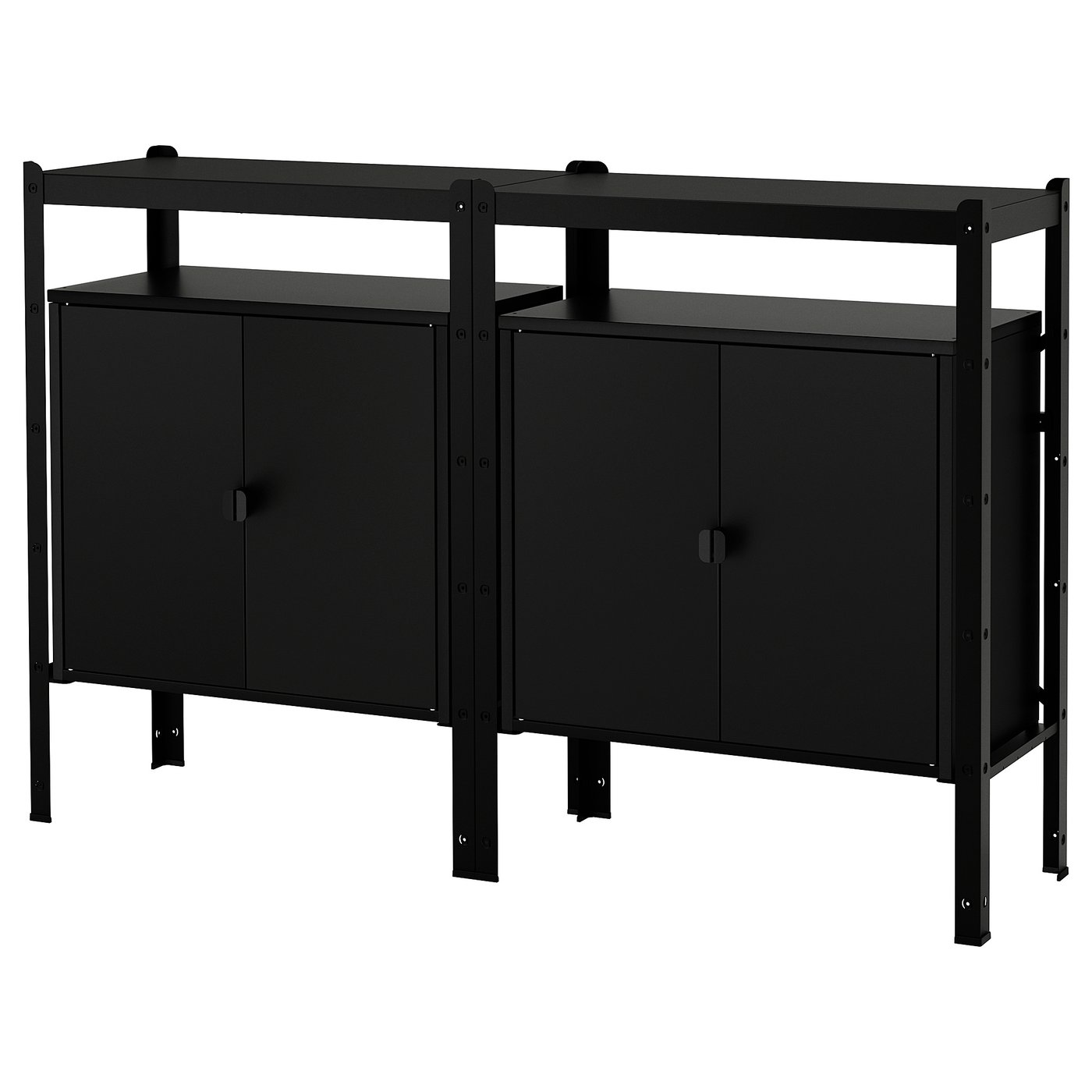 BROR Shelving unit with cabinets - black 170x40x110 cm