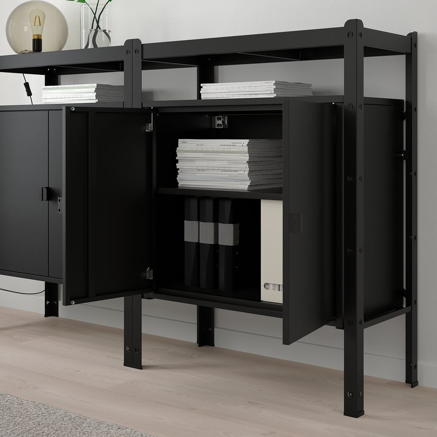 BROR shelving unit with black, 170x40x110 cm IKEA