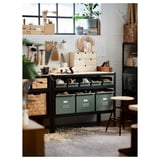 BROR Work bench, black/pine plywood, 110x55 cm