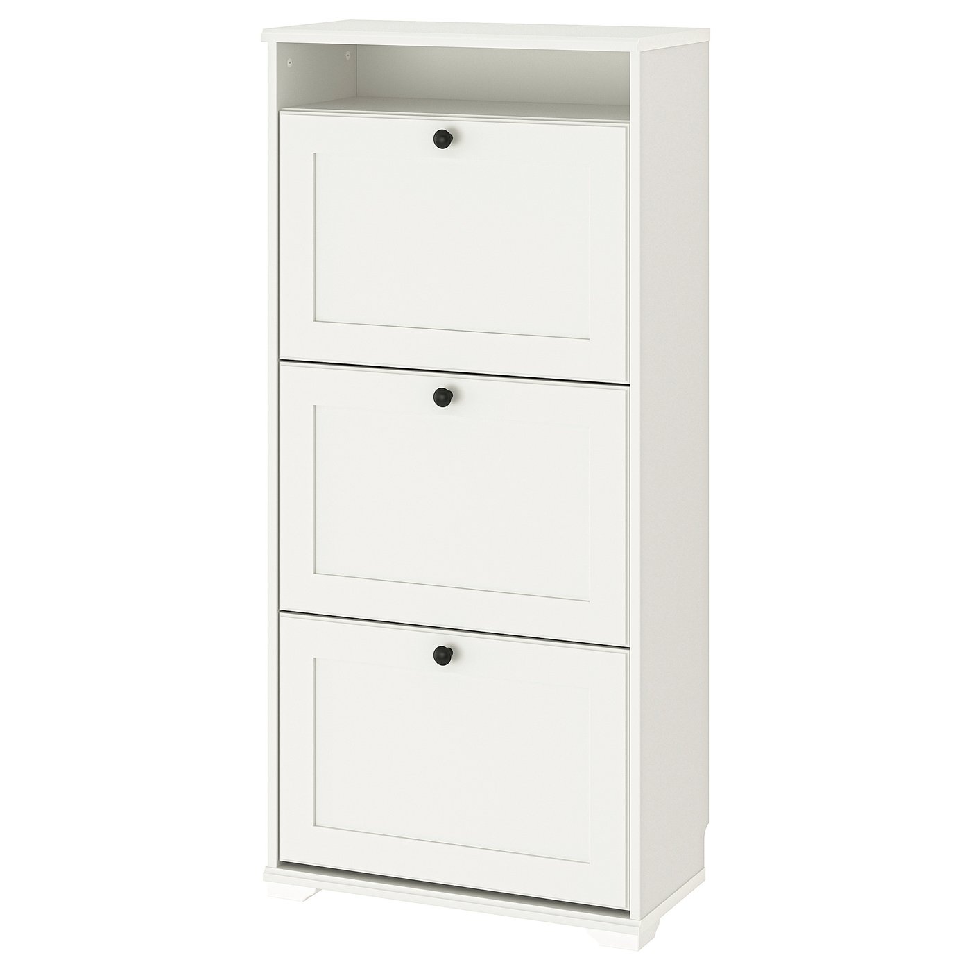 BRUSALI Shoe cabinet with 3 compartments - white 61x30x130 cm