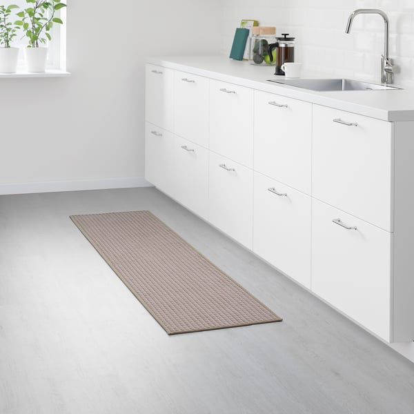 BRYNDUM kitchen mat, beige, 45x180 cm - IKEA