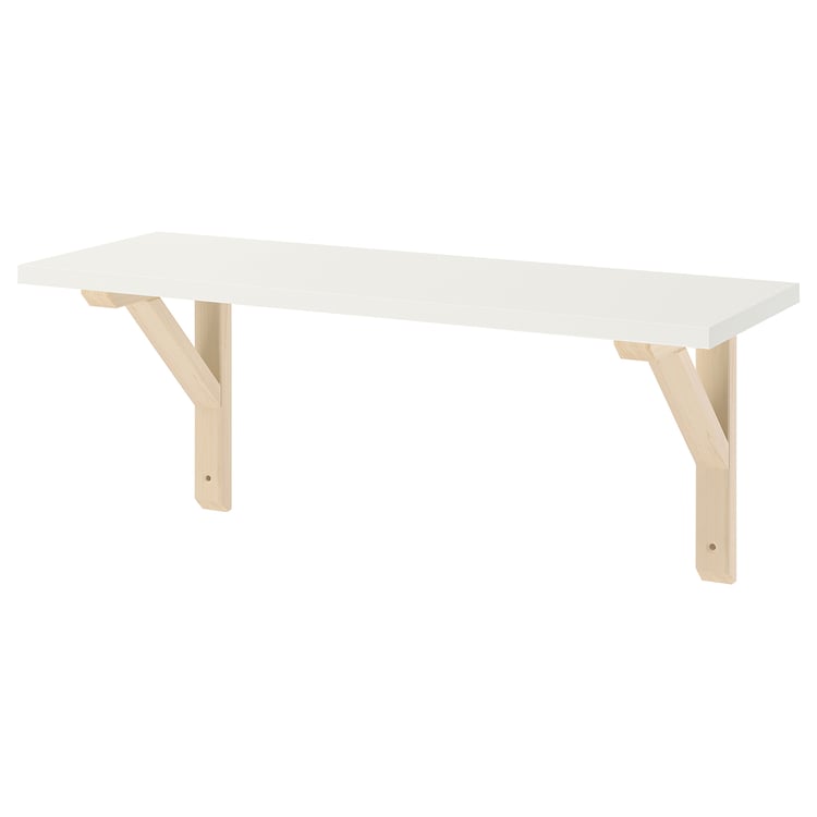 BURHULT / SANDSHULT wall shelf, white/aspen, 59x20 cm IKEA