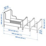 BUSUNGE Extendable bed, white, 91x190 cm