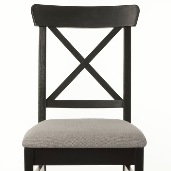 DANDERYD / INGOLF Table and 4 chairs, black/Nolhaga grey-beige, 130 cm