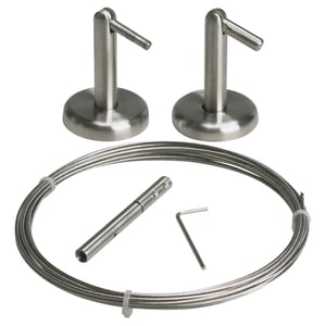Stainless steel curtain rod set with mounts & tools