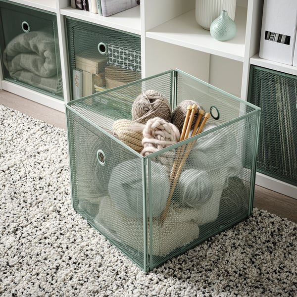 DRÖNJÖNS Storage box, light greengrey, 33x37x33 cm IKEA