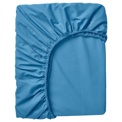 DVALA Fitted sheet, blue, Queen