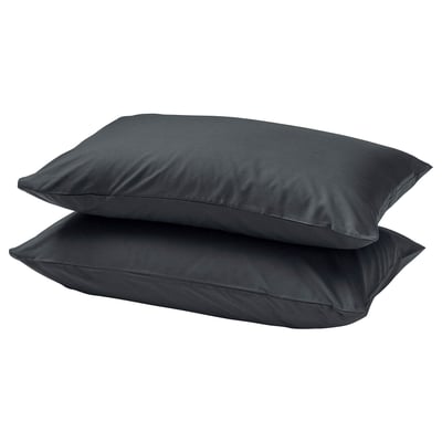 DVALA Pillowcase, black, 50x80 cm