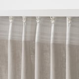 DYTÅG Curtains, 1 pair, light grey/with heading tape, 145x250 cm