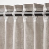 DYTÅG Curtains, 1 pair, light grey/with heading tape, 145x250 cm