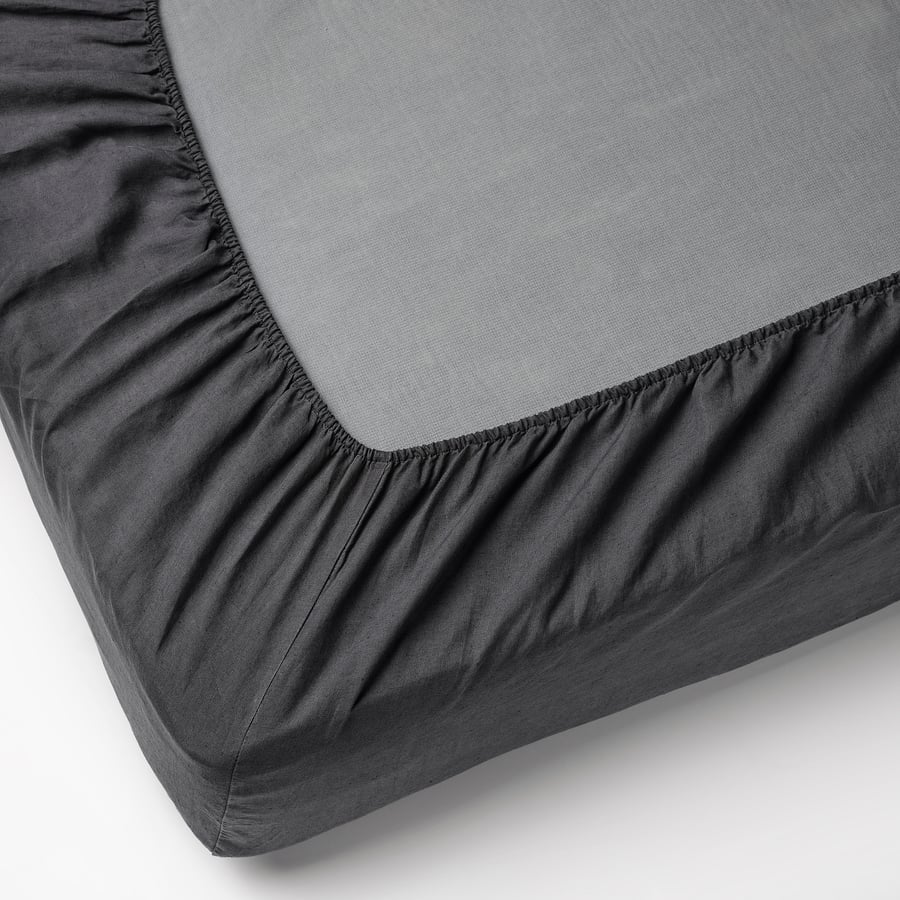 DYTÅG fitted sheet, dark grey, Single IKEA