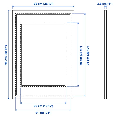 Illustration with measurements for the product: EDSBRUK.