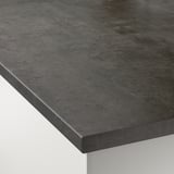 EKBACKEN Worktop, grey concrete effect/laminate, 246x2.8x90 cm