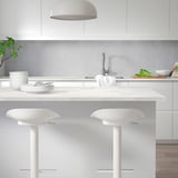 EKBACKEN Worktop, white marble effect/laminate, 246x2.8x90 cm