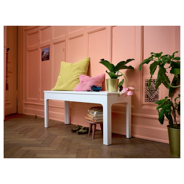 EKEDALEN Bench, white, 105x36 cm