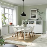 EKEDALEN / GRÖNSTA Table and 4 chairs, white/white, 120/180 cm