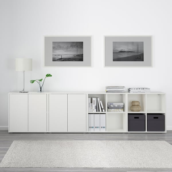 EKET combination with feet, white, 280x35x72 cm IKEA