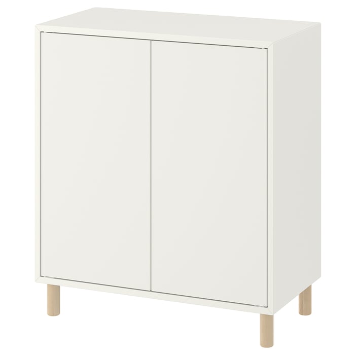 EKET combination with legs, white/wood, 70x35x80 cm IKEA