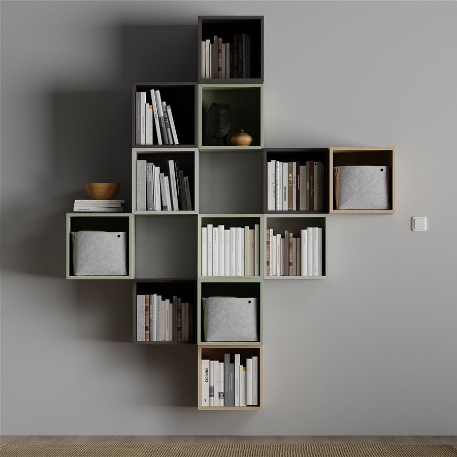 EKET Wallmounted combination, multicolour 1, 175x35x210 cm IKEA