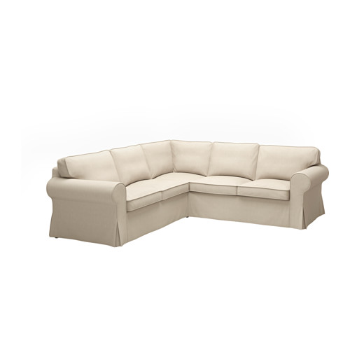 EKTORP Corner sofa, 4seat Nordvalla dark beige IKEA