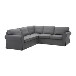 Ektorp Corner Sofa 4 Seat Nordvalla Dark Grey Ikea