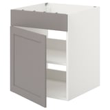 ENHET Base cabinet for hob w door, white/grey frame, 60x62x75 cm