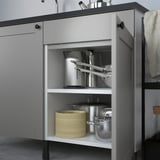 ENHET Base cabinet for hob w door, white/grey frame, 60x62x75 cm