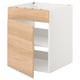ENHET Base cabinet for hob w door, white/oak effect, 60x62x75 cm
