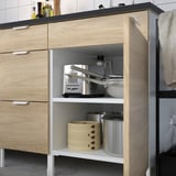 ENHET Base cabinet for hob w door, white/oak effect, 60x62x75 cm