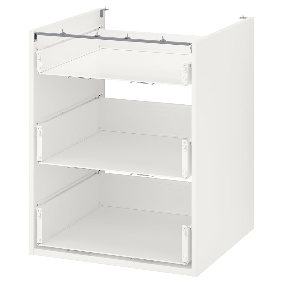 ENHET base cb w 3 drawers, white, 60x60x75 cm IKEA