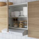 ENHET Corner kitchen, white/oak effect, 222 cm