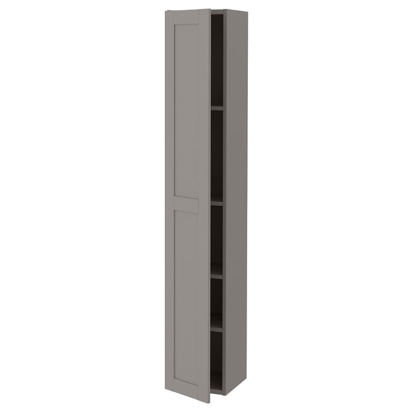 ENHET Hi cb w 4 shlvs/door, grey/grey frame, 30x32x180 cm